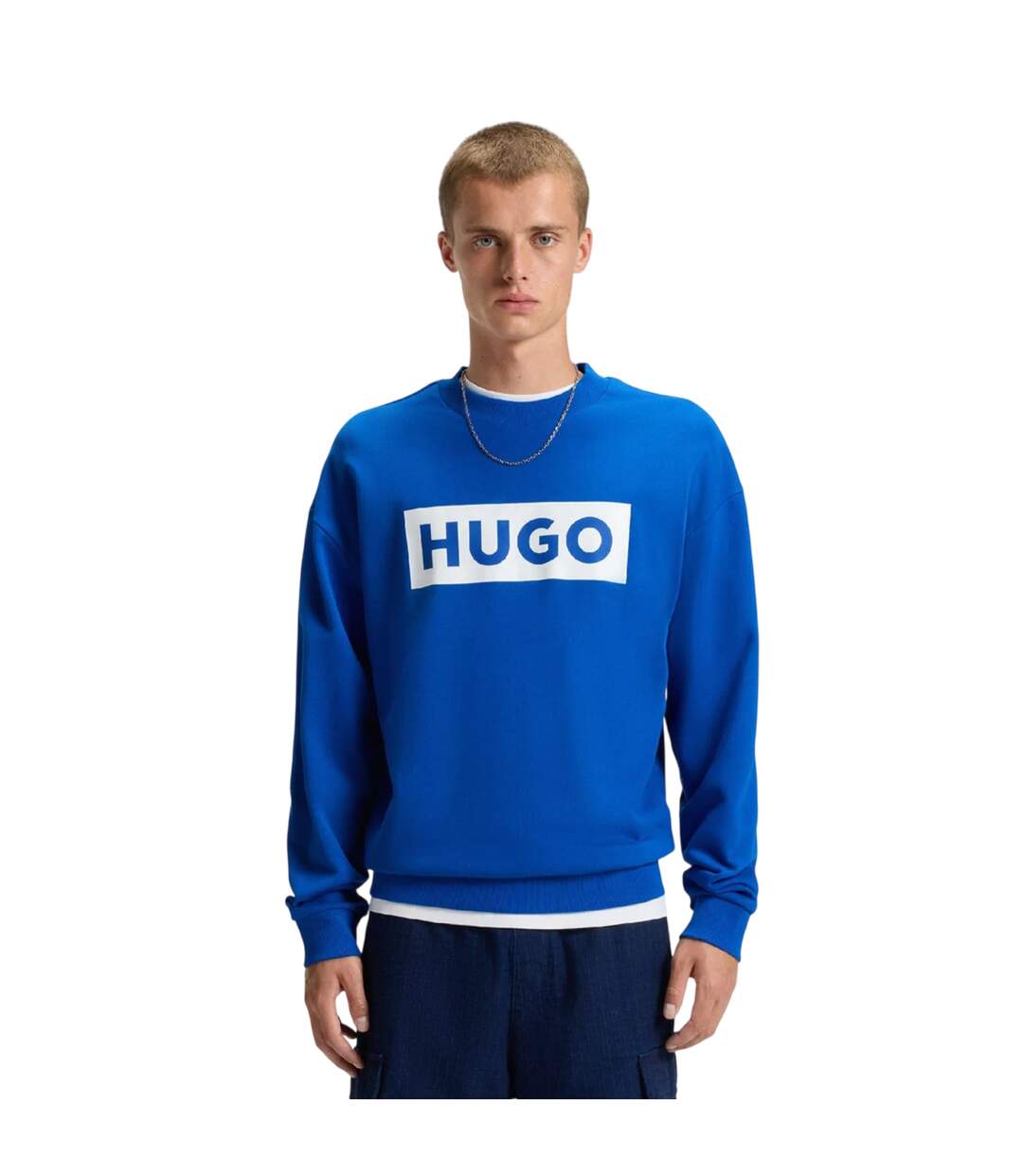 Sweat Motif/style Logo Niero Homme Bleu Hugo-1