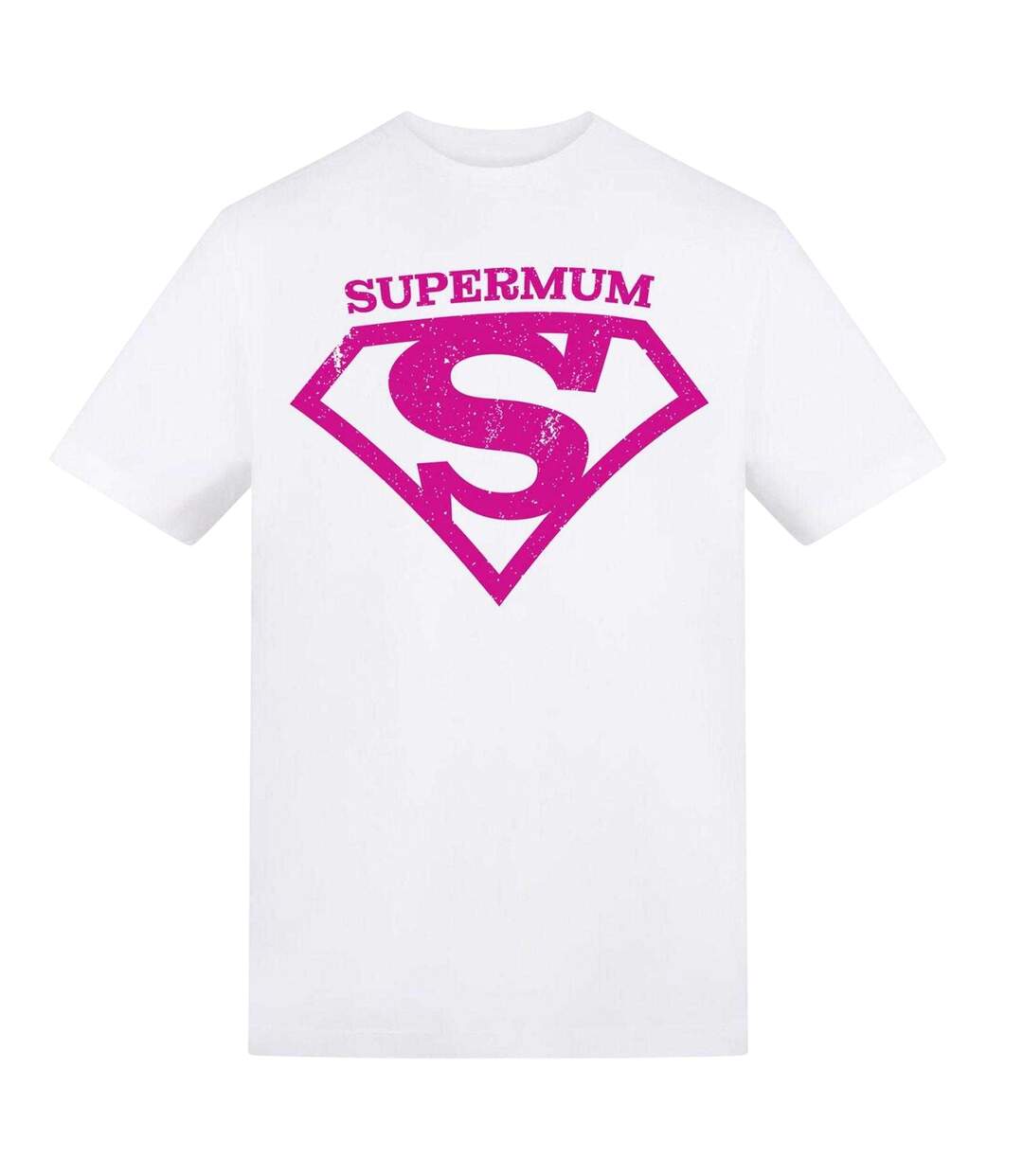 Womens/ladies Supermum Printed T-shirt White AWD-1