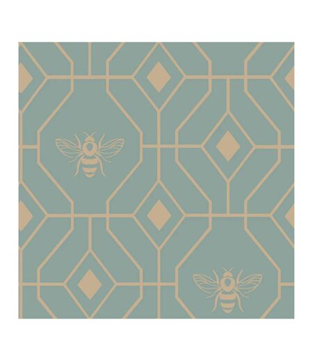 Bee deco geometric duvet cover set eau de nil Furn