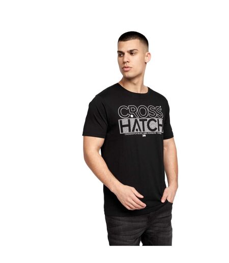 Pack of 2  Mens arnio t-shirt  black/white Crosshatch