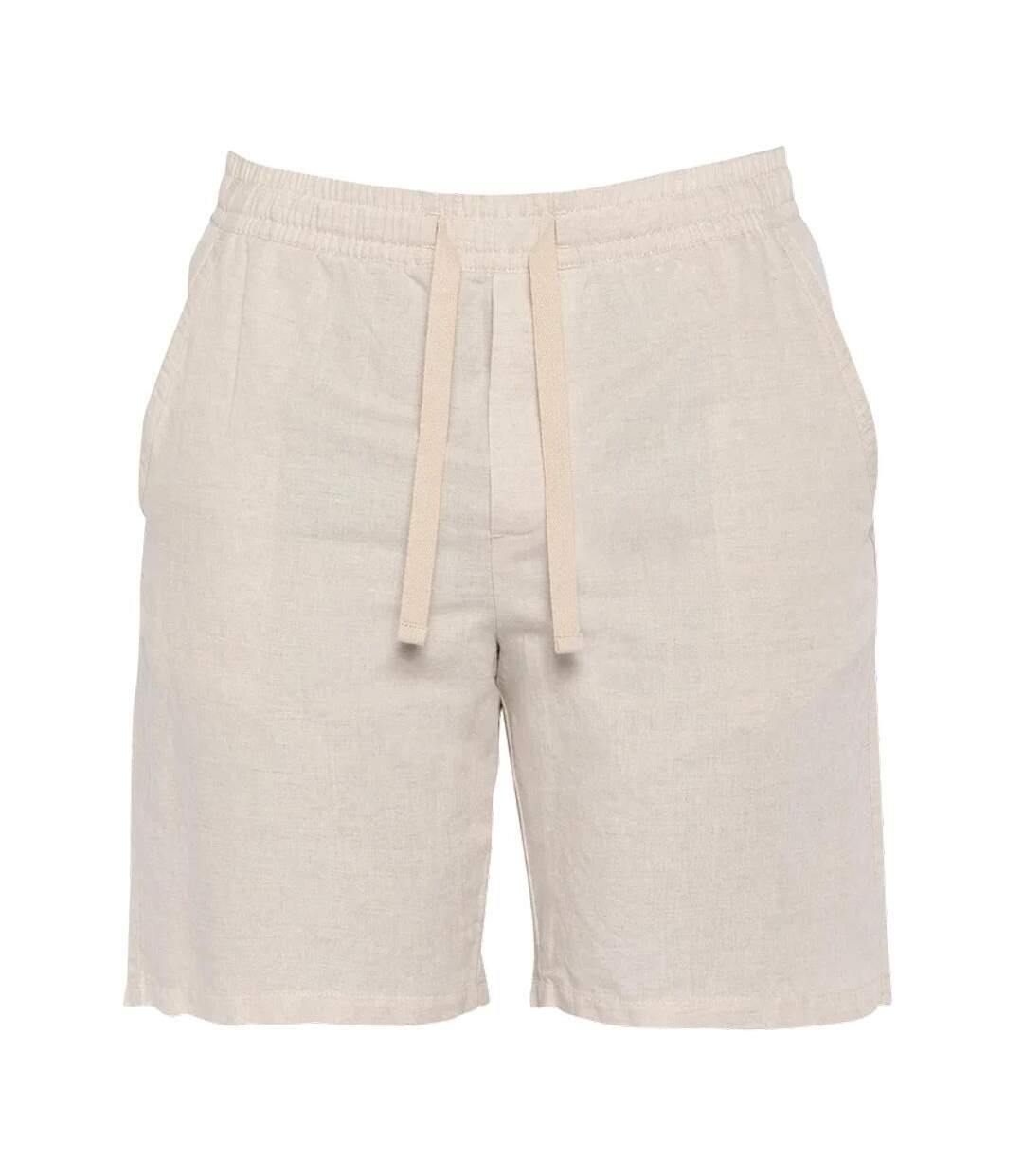 Short beige homme schott lin shine-1