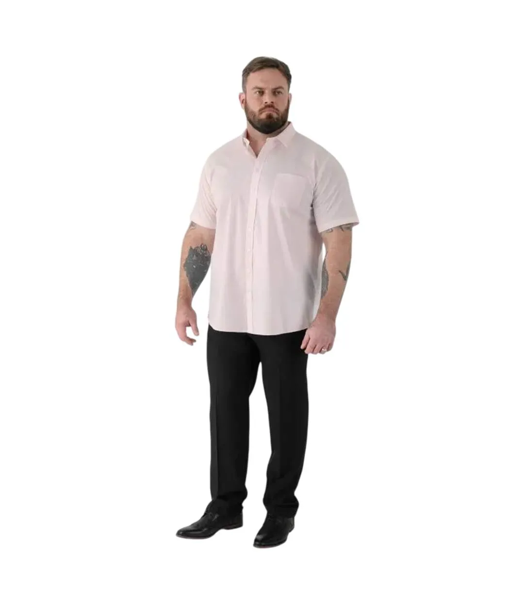 Chemise Manches Courtes Lucas Homme Rose Duke-4