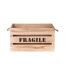 Cagette en bois brut Fragile (Lot de 2)