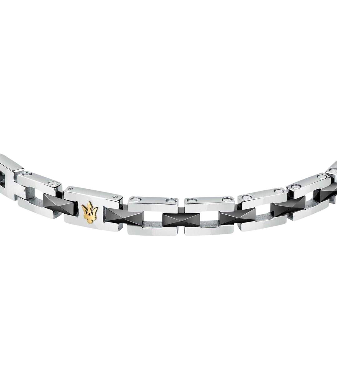 Mens Enamelled Link Bracelet One Size Silver Maserati-2