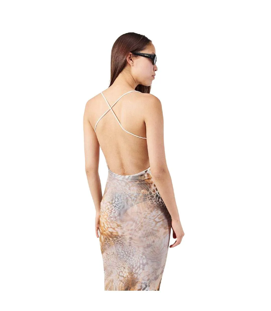 Womens/ladies Animal Print Maxi Dress Multicoloured Grace Jacob-3