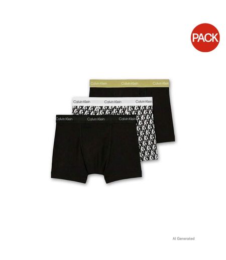 Pack Of 3  Mens Boxer Shorts  Black Ink Blue Calvin Klein