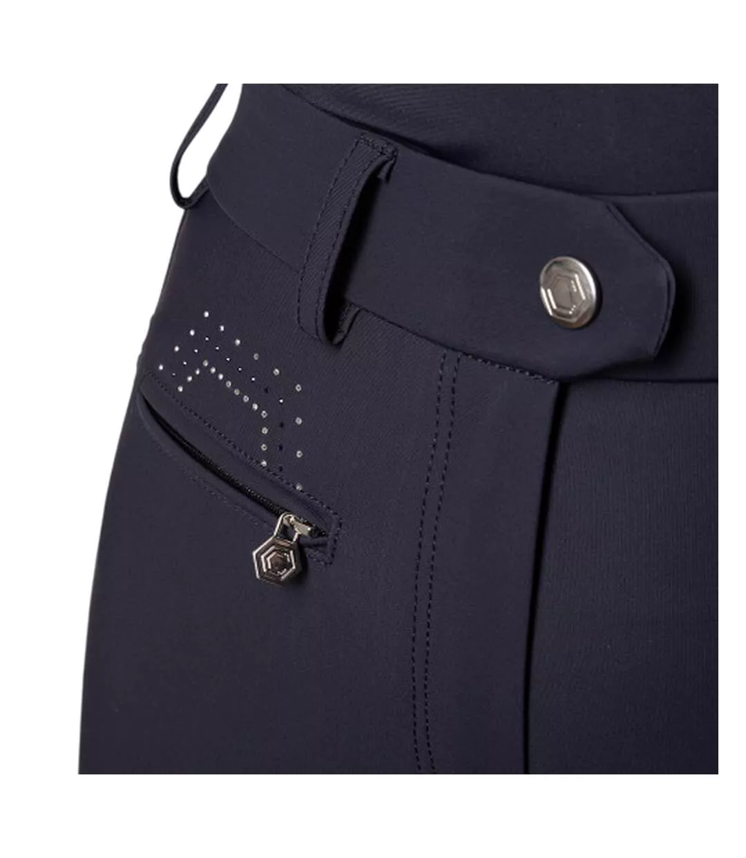 Pantalon D´équitation Style Scintillant Hamilton Femme Bleu Marine Coldstream-3