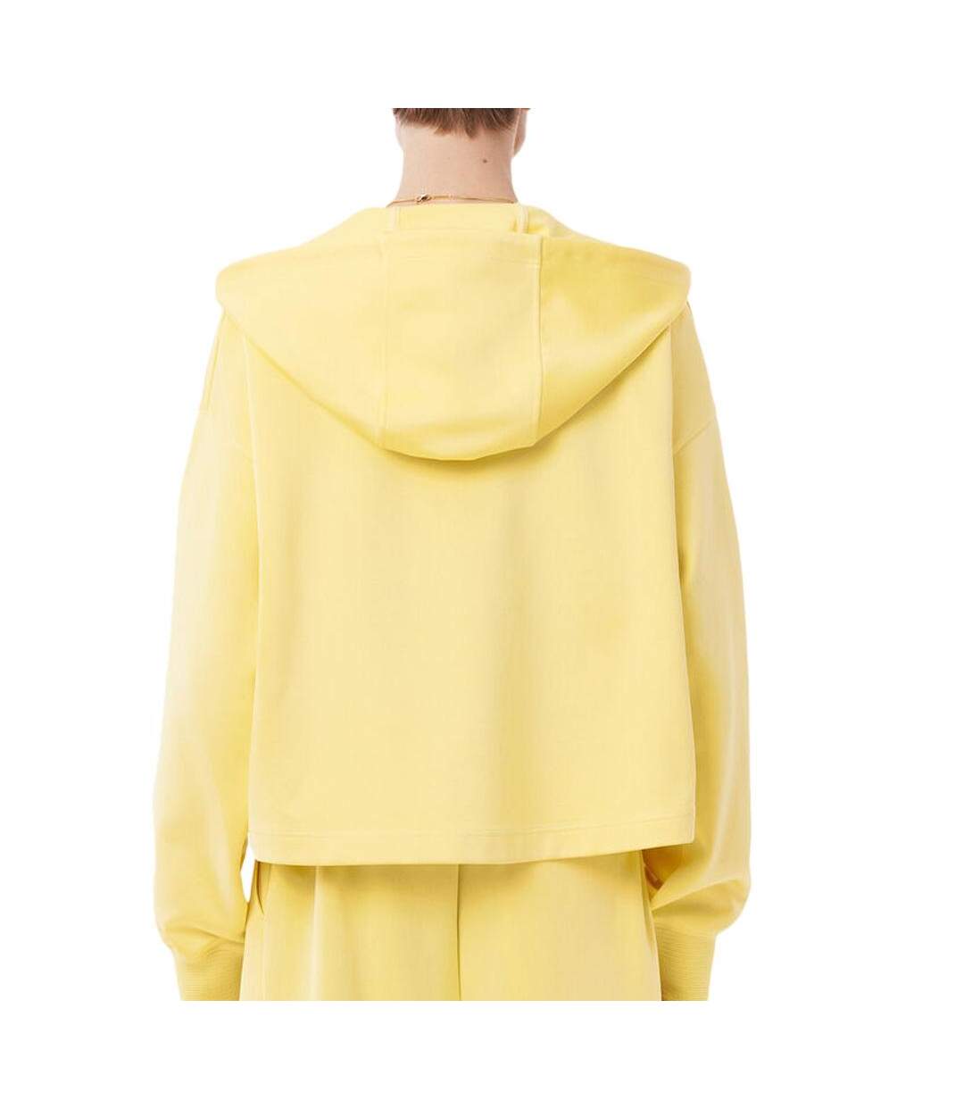 Sweat jaune femme lacoste runway oversized-2