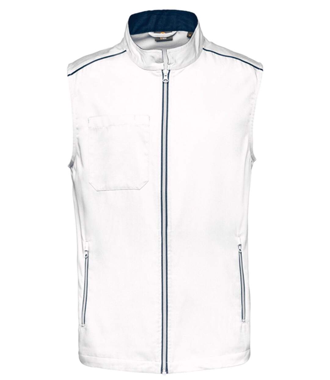 Gilet sans manches DayToDay - Homme - WK6148 - blanc et bleu marine