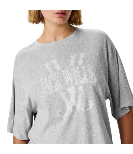 Womens/ladies Logo T-shirt Grey Marl Jack Wills