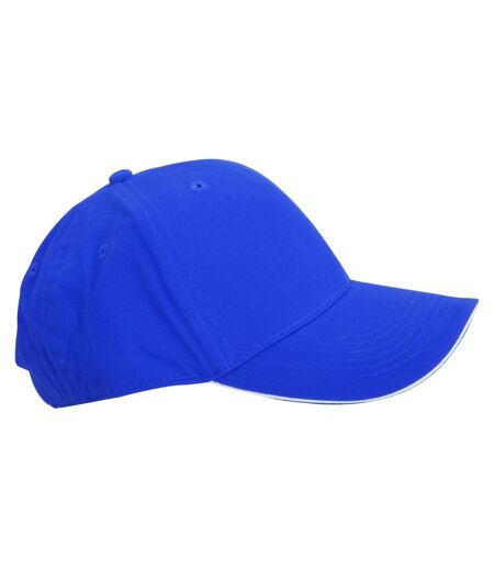 Adultes Unisex Athleisure Cotton Baseball Cap Bleu Roi Vif Blanc Beechfield