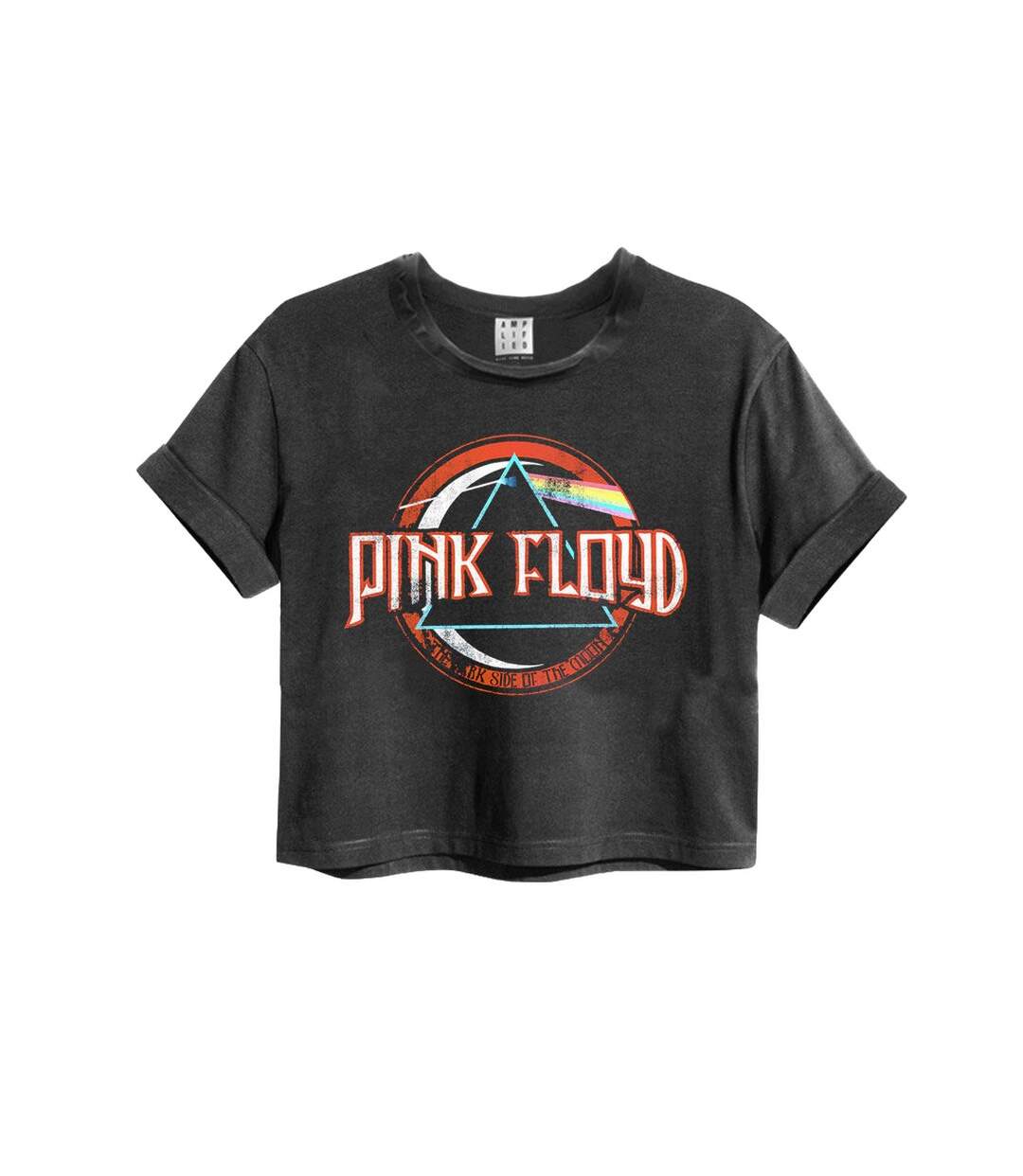 Womens/ladies on the run pink floyd crop t-shirt charcoal Amplified-1