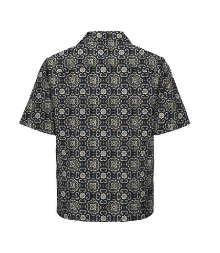 Chemise marine/marron homme only & sons onscaiden fit