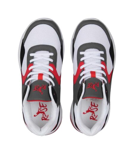 Mens Air Cushioned Basketball Shoes White Red Rise