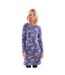 Womens/ladies Fleur All-over Print Long-sleeved T-shirt Dress Purple Lazy Jacks-4