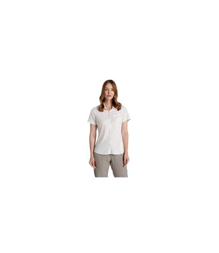 Womens/ladies Plain Short-sleeved Shirt Sea Salt Craghoppers