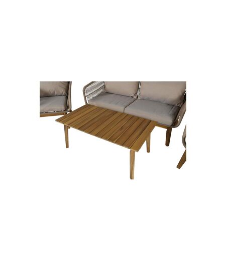 Salon de Jardin en Bois Chania 164cm Beige