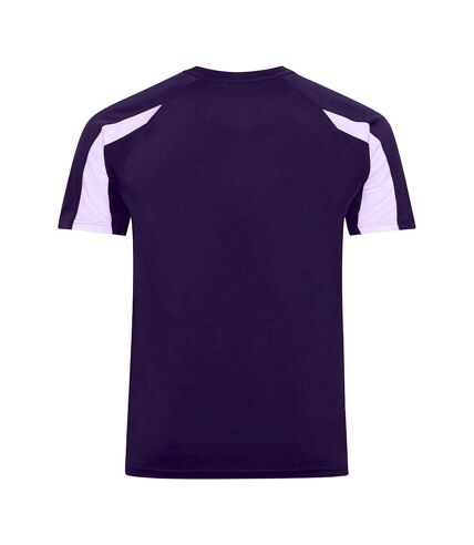 AWDis Cool Mens Contrast Moisture Wicking T-Shirt (Purple/Arctic White)