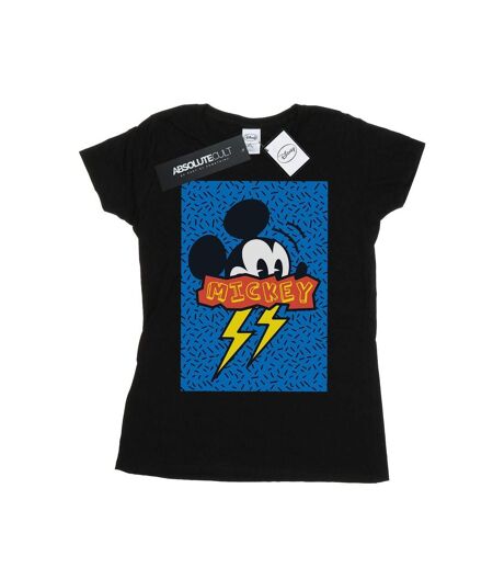 Disney T-shirt en coton Mickey Mouse 90s Flash - Femmes/Dames (Noir) - UTBI32079