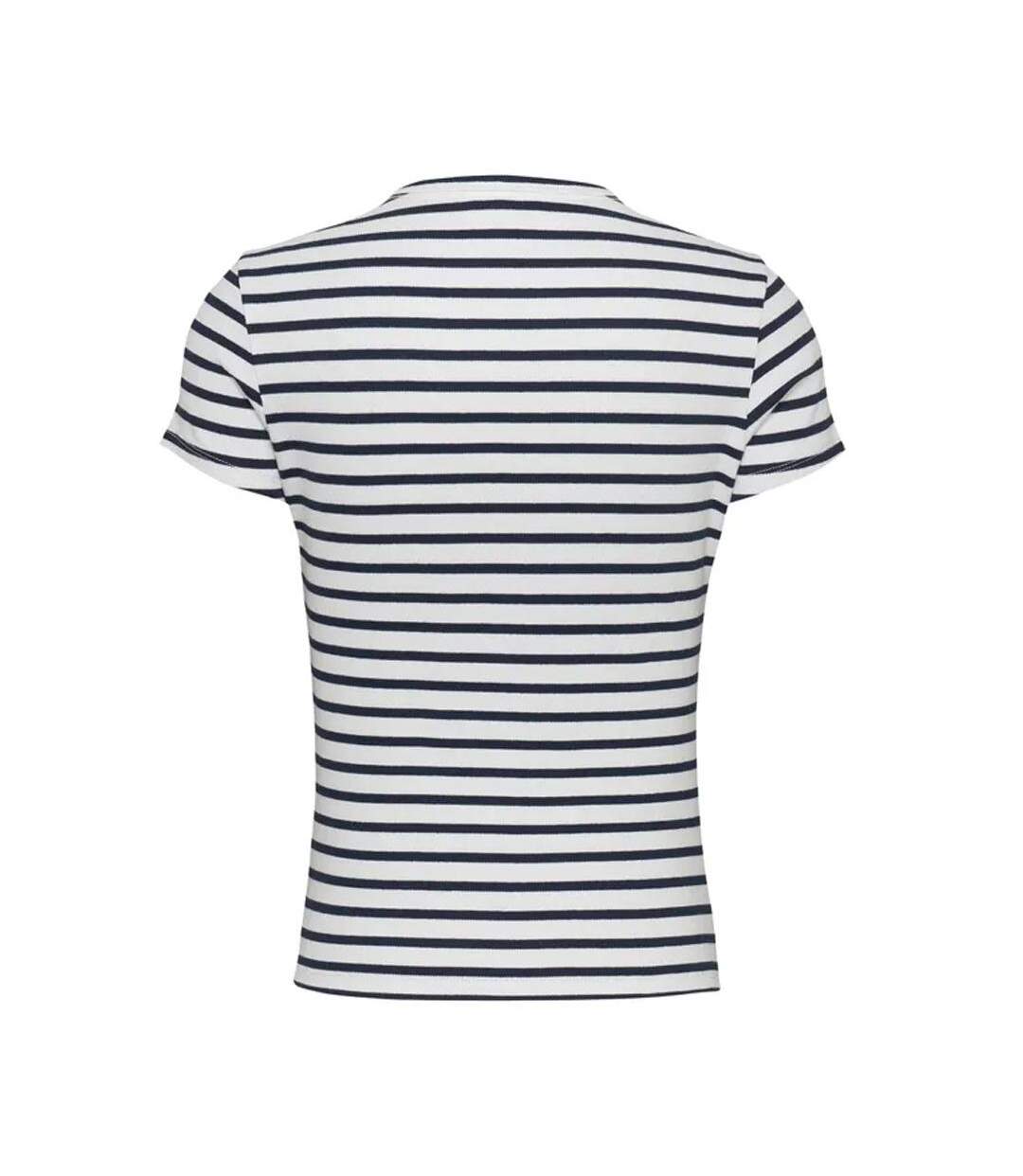 T-shirt marinière blanc femme tommy jeans slim essential - l-2