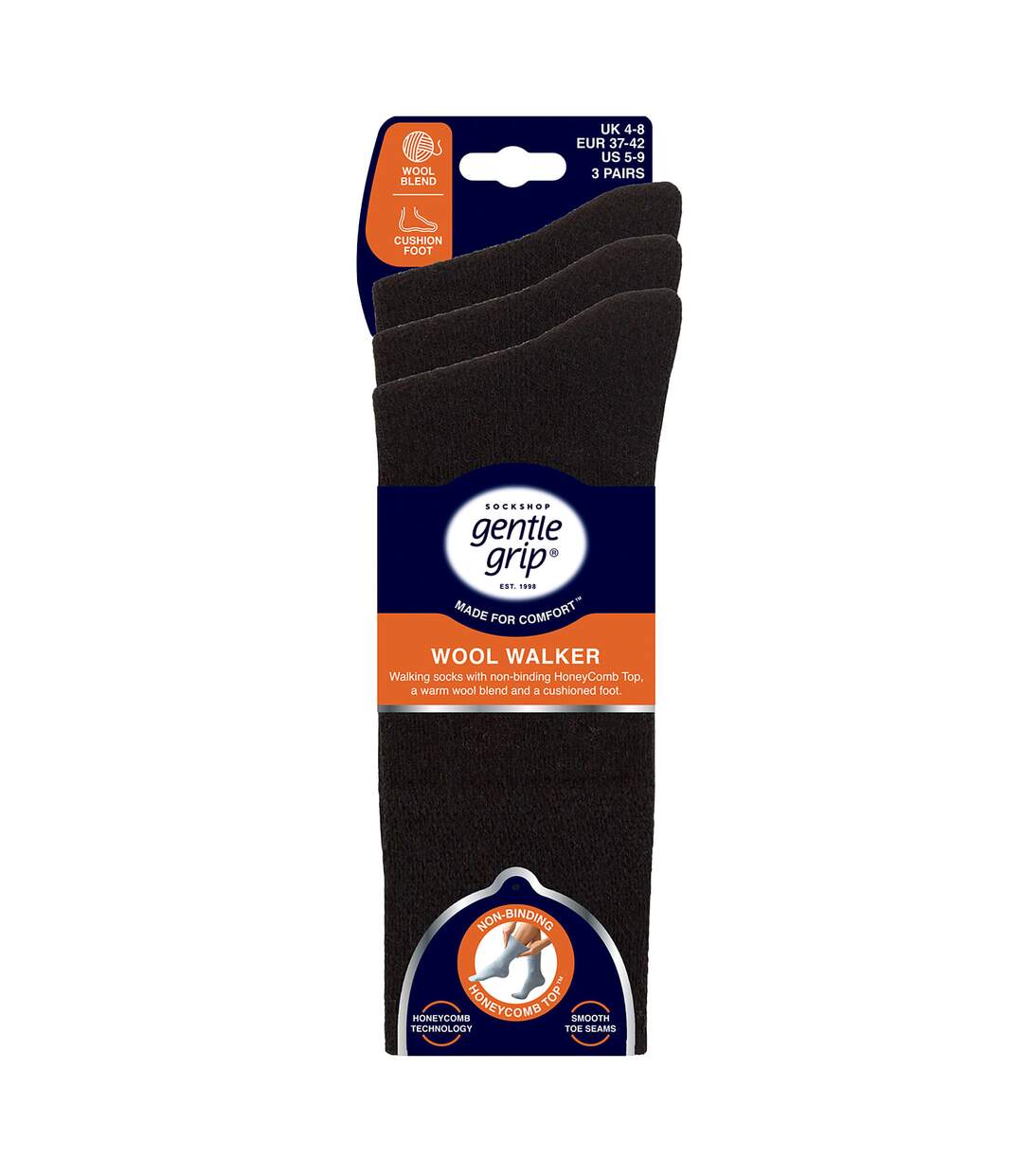 Gentle Grip- Lot De 3 Chaussettes Femme Laine Randonnée Chaudes Rembourrées-2