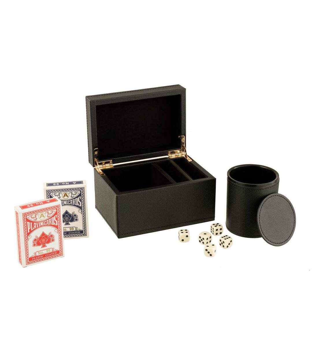 Boîte Jeux de Cartes Ezra 17cm Noir-1