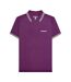 Polo Homme Violet Foncé Blanc Bleu Marine Marron Clair Lambretta-1