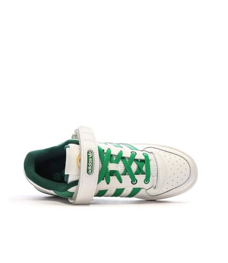 Baskets blanches/vertes homme adidas forum