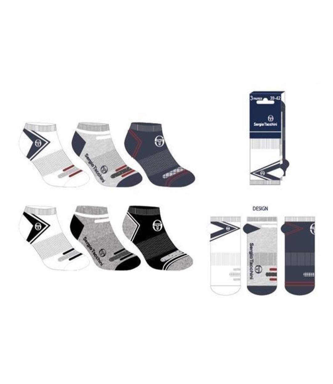 Chaussettes Homme SNEAKER SERGIO TACCHINI Lot de 12 Pack de 12 Paires 2201-5