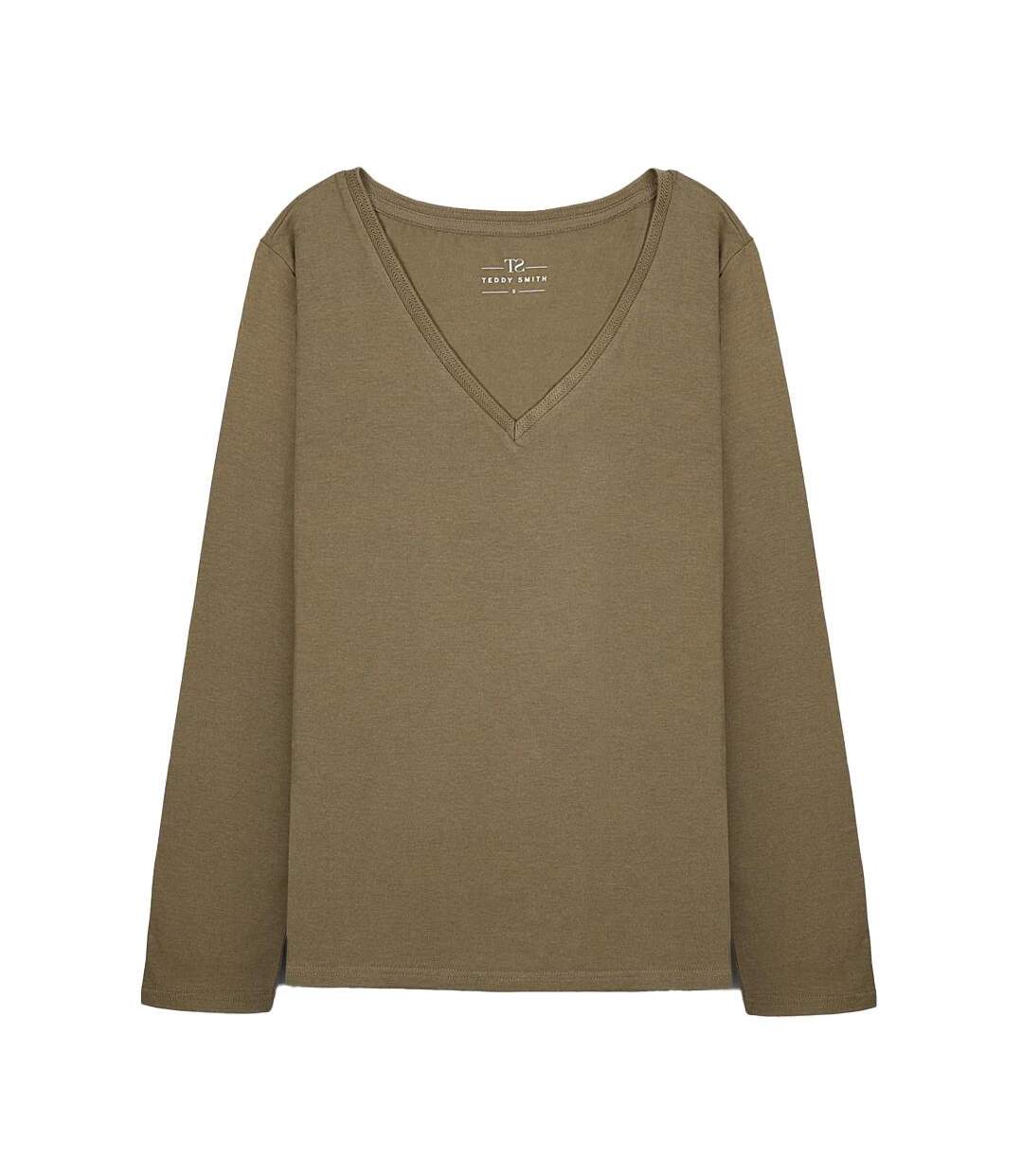T-shirt kaki femme teddy smith miana - l-1