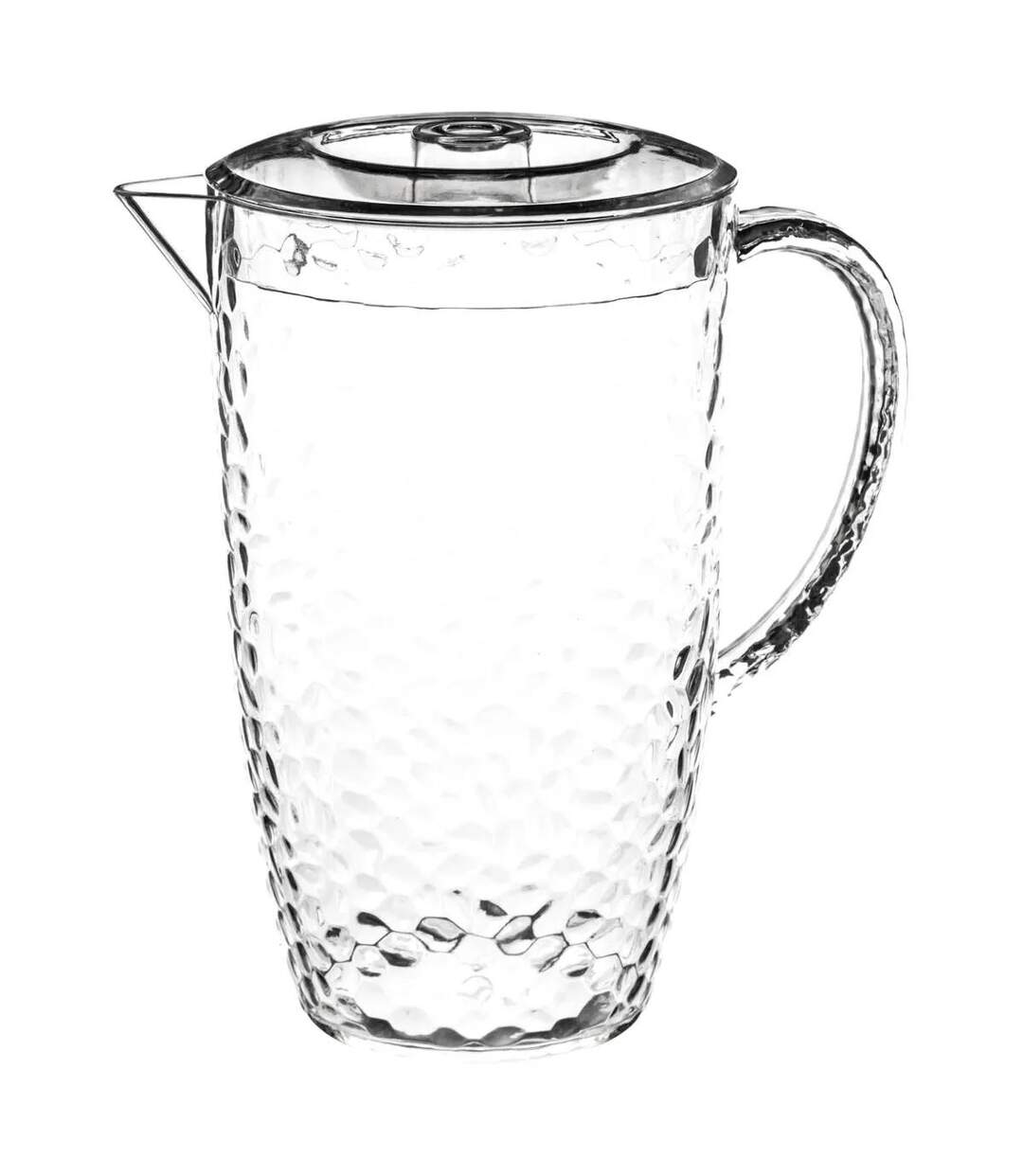 Pichet à Eau Plastique Martelé 2L Transparent-1