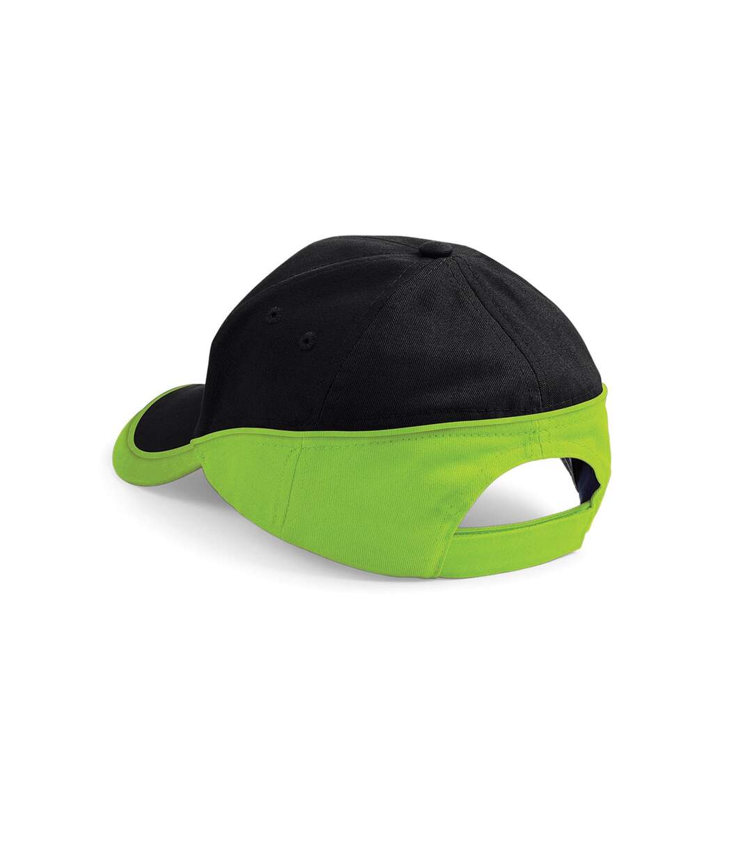 Casquette teamwear competition noir / vert citron Beechfield-2