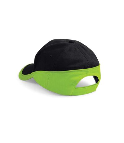 Casquette teamwear competition noir / vert citron Beechfield