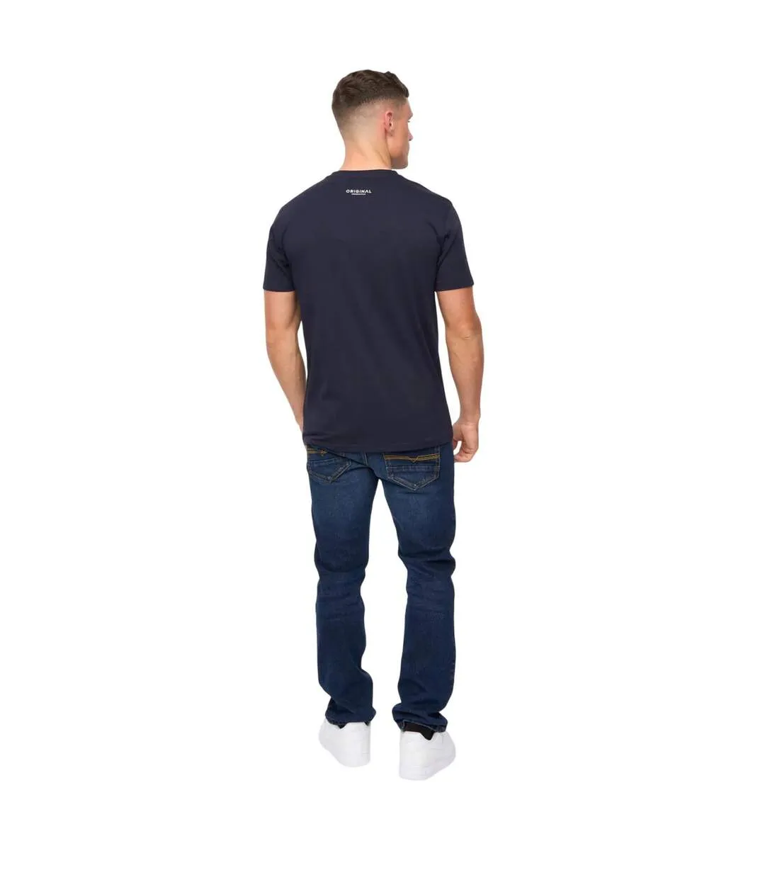 Mens Jamstate T-shirt Navy Crosshatch-3
