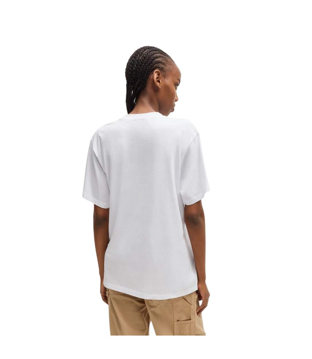 T-shirt Motif/style Logo Brodé Femme Blanc Hugo-3
