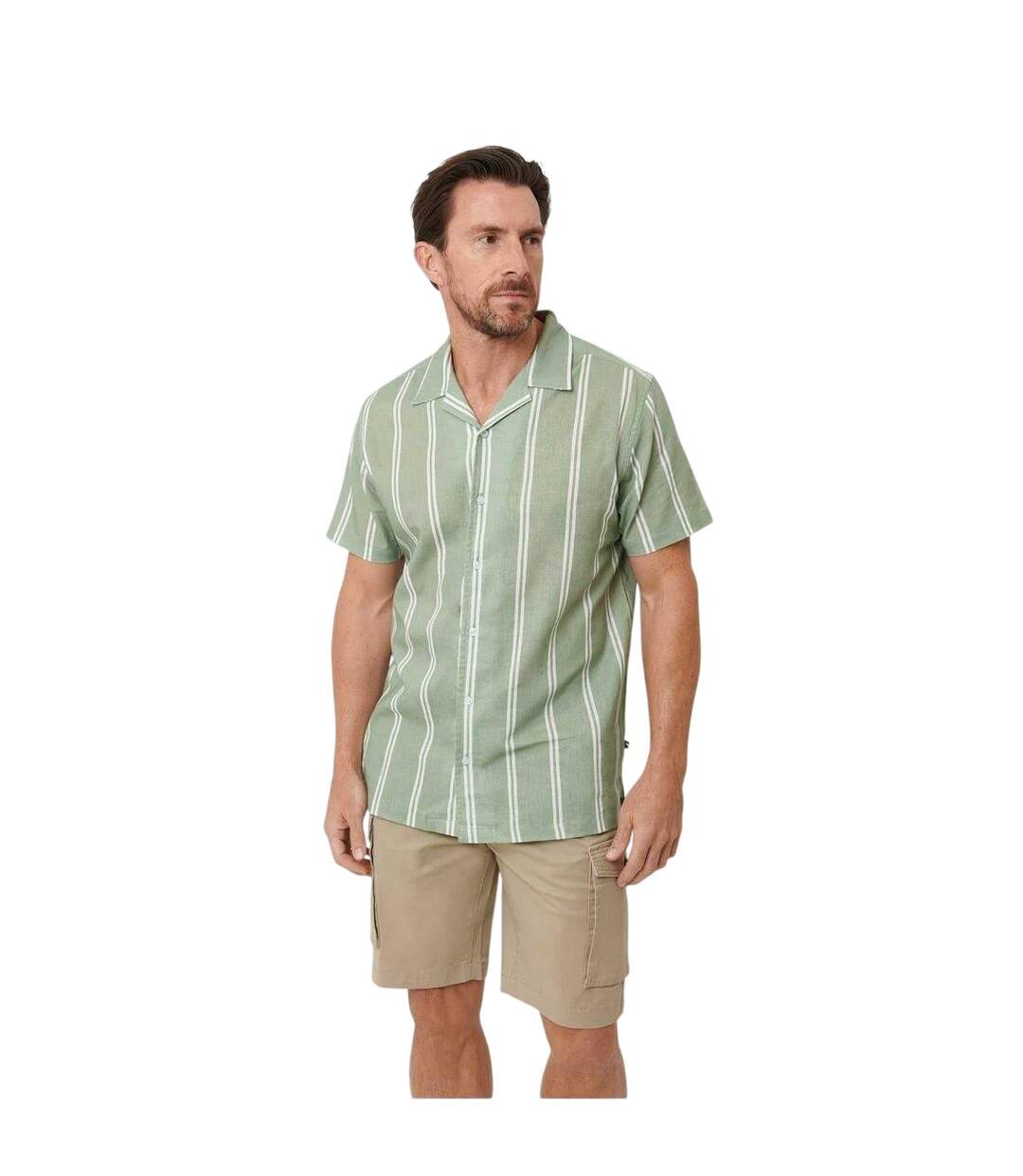 Chemise Décontracté Motif/style À Rayures Homme Kaki Saltwell-2