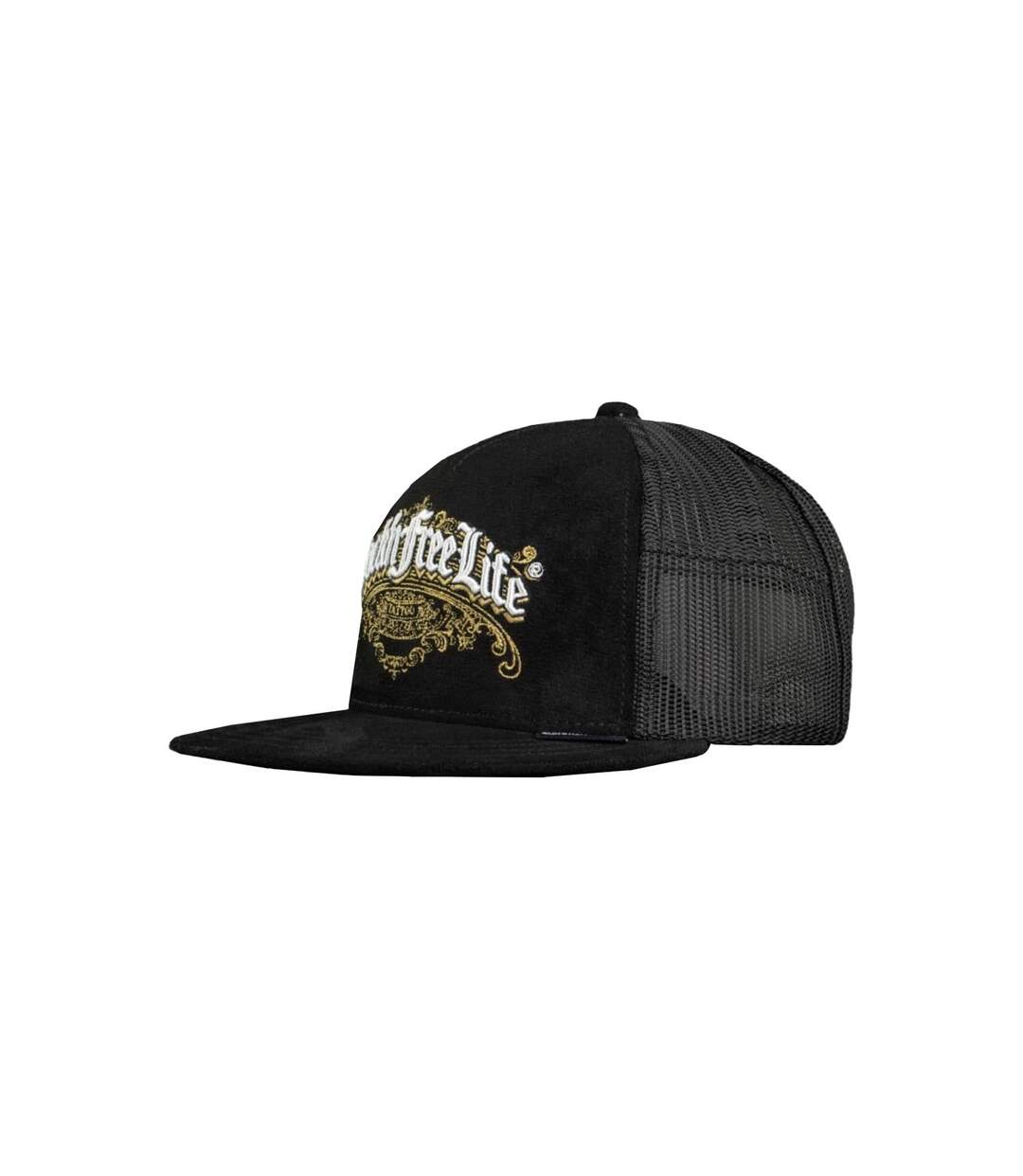 Casquette trucker avec filet visère plate bi-matière Inked Snap Rock'n Free Life-1
