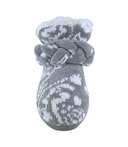 Pantoufles Botte Femme Tricot Épais Doublé Polaire