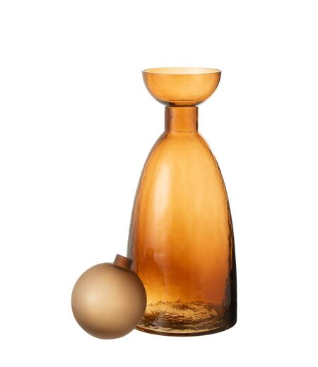 Vase Bouteille Bouchon en Verre Yoko 43cm Marron