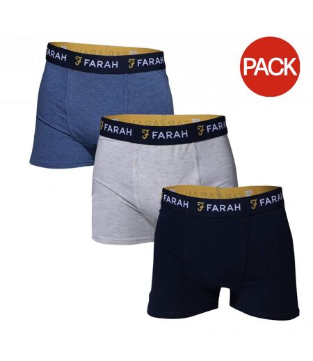 Pack Of 3  Mens Lomli Boxer Shorts  Navy Grey Black Farah