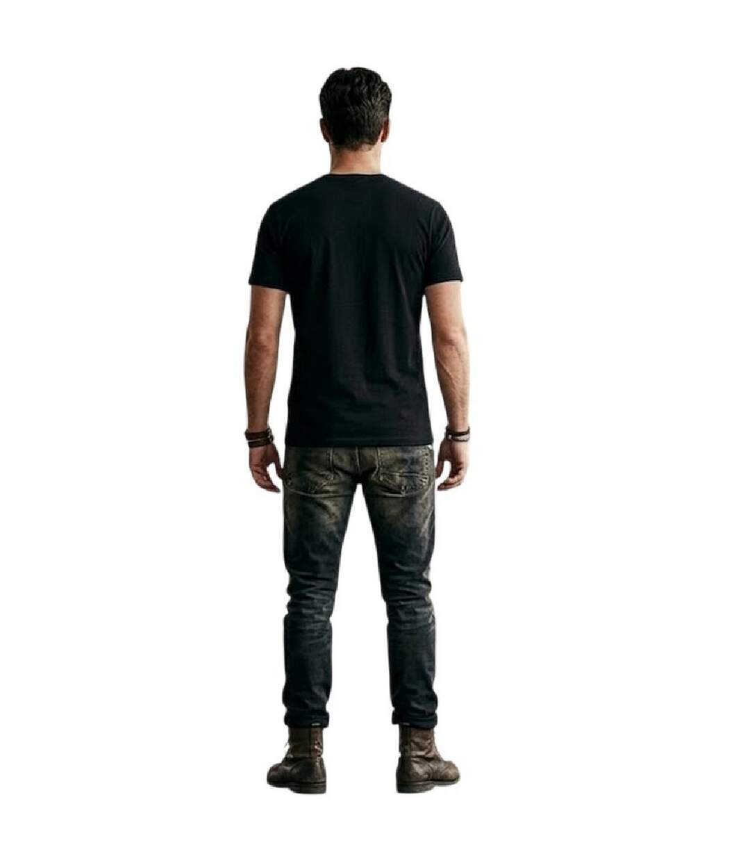 T-shirt Motif/style Angleterre World Cup Homme Noir Jaune AWD-2
