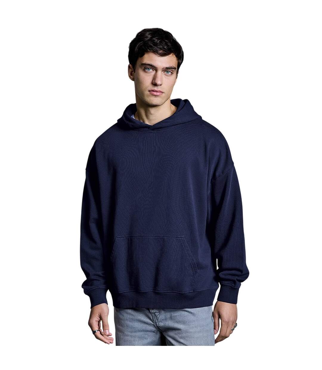 Mens Plain Hoodie Navy Anthem-1