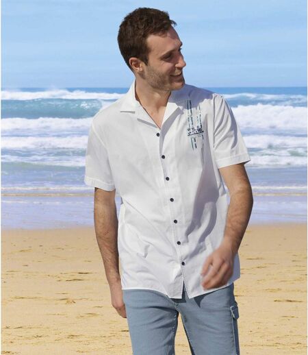 Men's Beach Line White Shirt