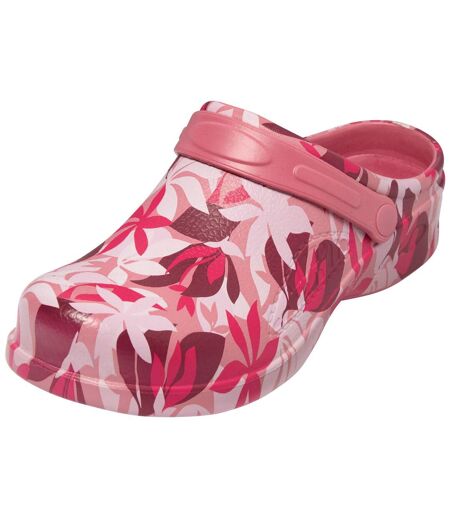 Women's Pink Floral Clogs