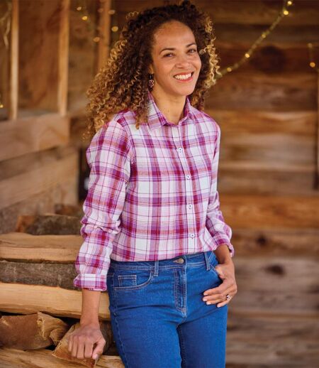 La Chemise Flanelle à Carreaux Roses