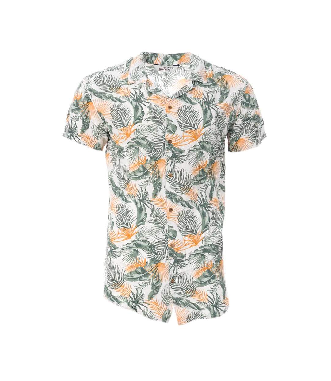 Chemise Blanche/Verte à Motifs Homme RMS26 Tropic - L-1