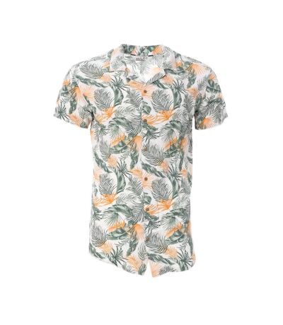 Chemise Blanche/Verte à Motifs Homme RMS26 Tropic - L