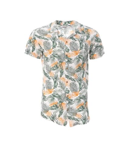 Chemise Blanche/Verte à Motifs Homme RMS26 Tropic - L