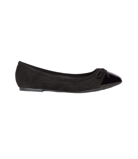 Womens/ladies presley bow detail ballerina flats natural black Dorothy Perkins