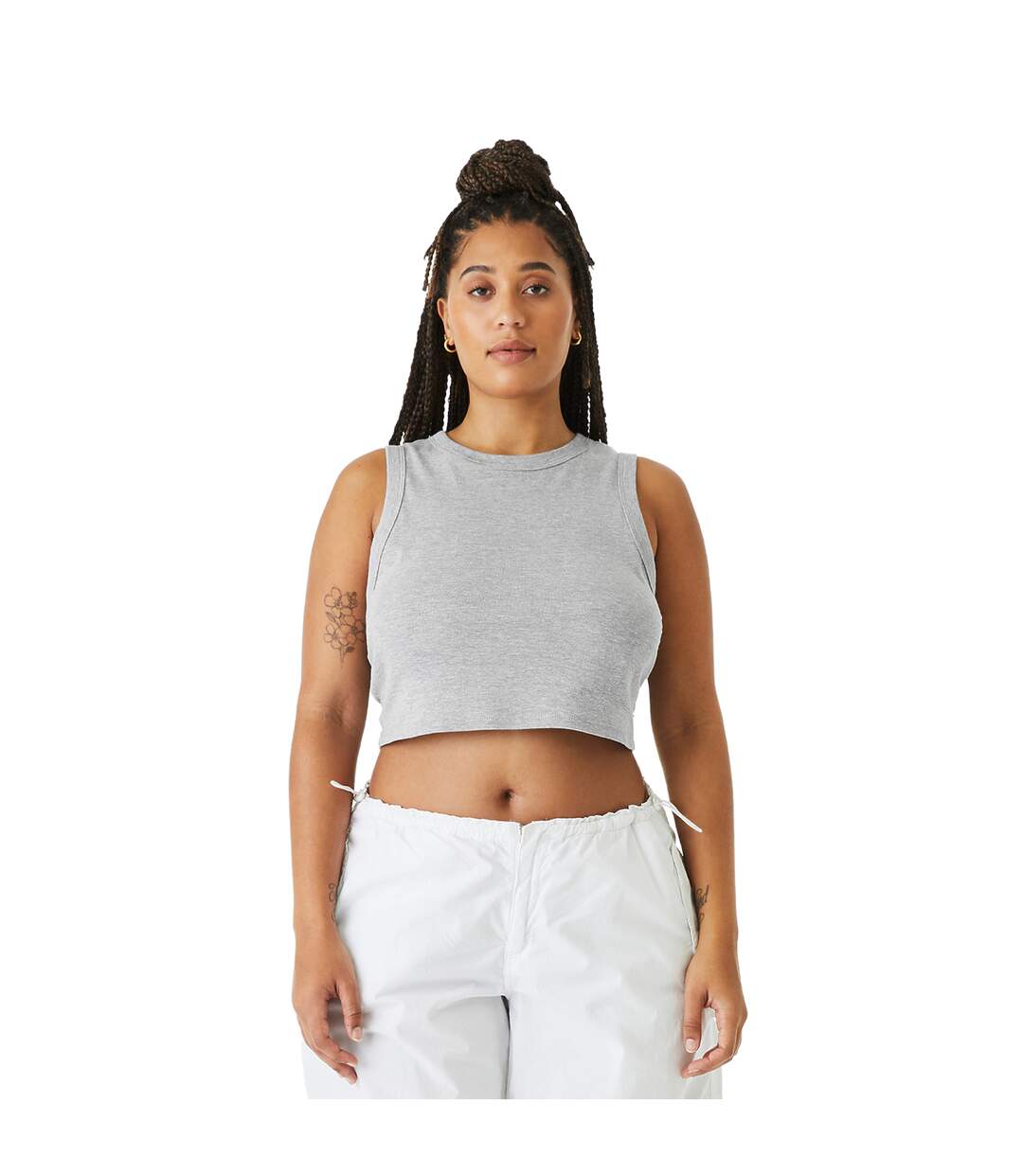 Débardeur Femme Gris Clair Chiné Bella + Canvas-1